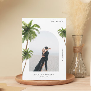Palm Tree Tropical Arch Photo Destination Wedding Save The Date