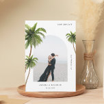 Palm Tree Tropical Arch Photo Destination Wedding Save The Date<br><div class="desc">Surprise your loved ones with this elegant Save the Date card,  featuring your custom arched photo and editable text. Easily add your own details by clicking on the "personalize" option.</div>