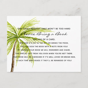 Palm Tree Tropical Baby Shower Book Card Library