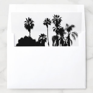 Palm Tree Tropical Beach Black and White Envelope Liner