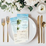 Palm Tree Tropical Beach Ocean Destination Wedding Program<br><div class="desc">Inform your guests about your wedding program with this elegant program card,  featuring watercolor palm trees and your custom text. Easily add your own details by clicking on the "personalize" option.</div>