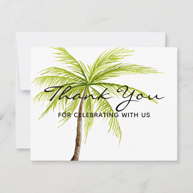 Palm Tree Tropical Beach Thank You Celebration | Zazzle