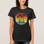Palm Tree Tropical Beach Vintage Retro Sunset Styl T-Shirt