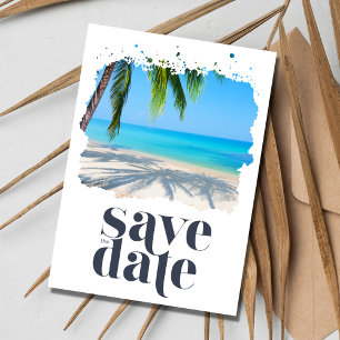 Palm Tree Tropical Beach Wedding Digital Save The Date