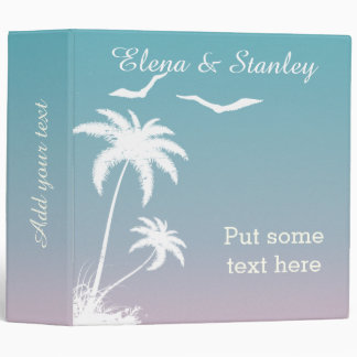 Palm tree tropical beach wedding planner binder