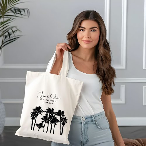 Palm Tree Tropical Beach Wedding Welcome  Tote Bag