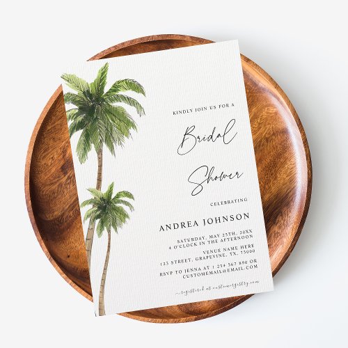 Palm Tree Tropical Destination Boho Bridal Shower Invitation