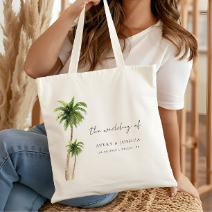 Palm Tree Tropical Destination Wedding Favor Tote Bag