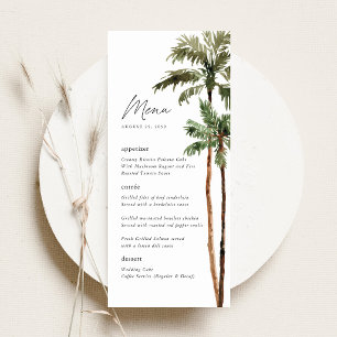 Palm Tree Tropical Destination Wedding Reception Menu