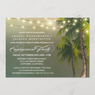 Palm Tree Tropical Engagement Party Invitations