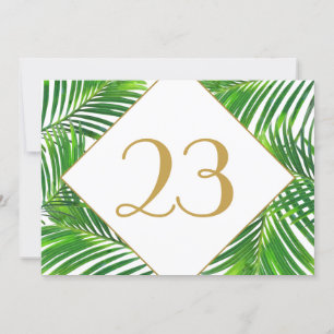 Palm Tree Tropical Greenery Beach Table Numbers