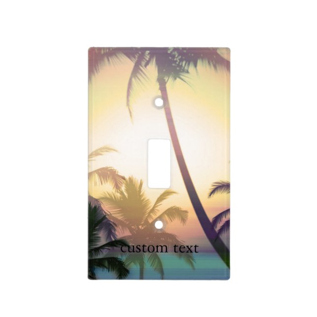 Palm Tree Tropical Heat Beach Light Switch Cover (Front)