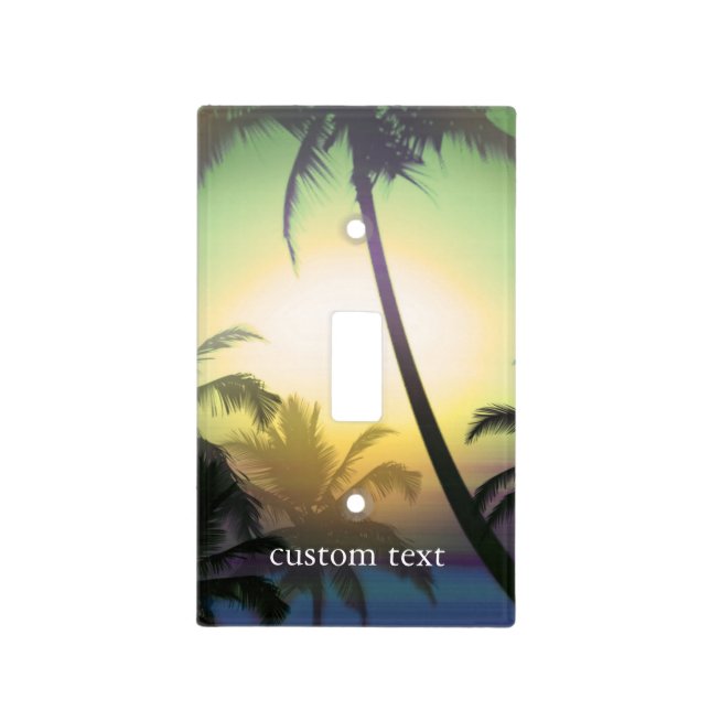 Palm Tree Tropical Heat Beach Light Switch Cover (Front)