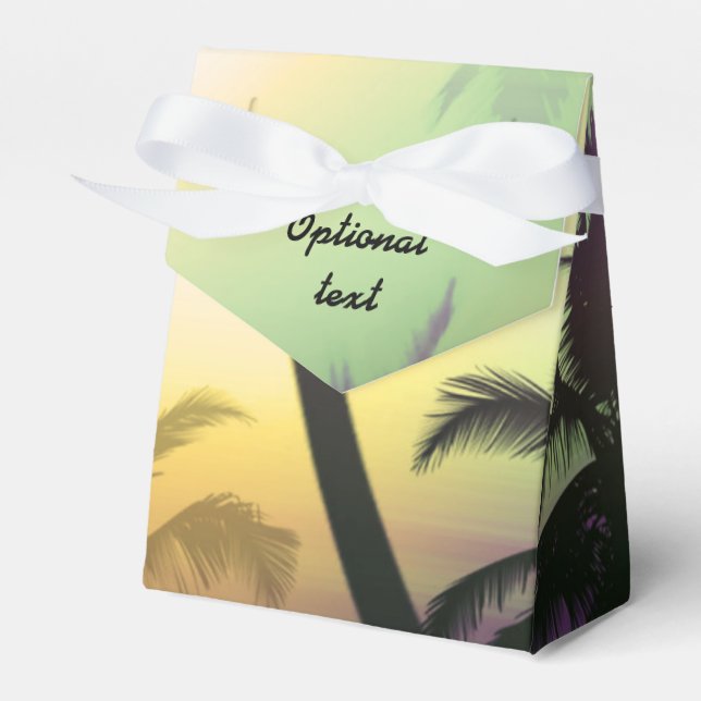 Palm Tree Tropical Heat Beach Party Favor Boxes (Front Side)