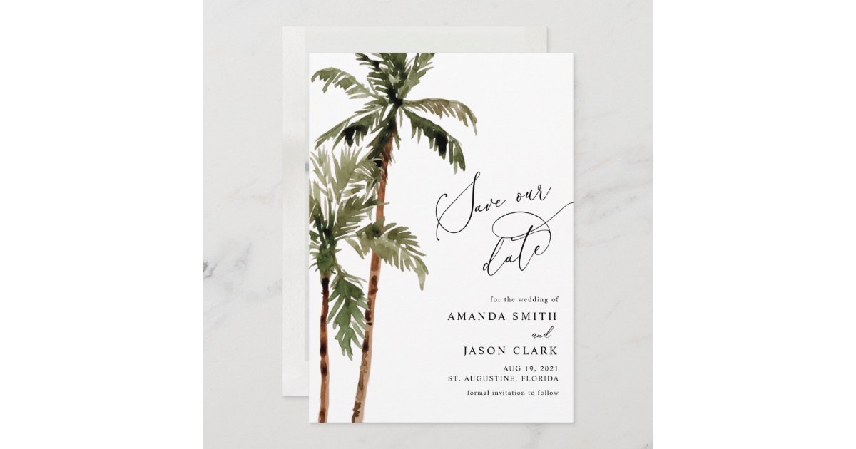 Wax seal sticker palm tree tropical island beach destination envelope  wedding