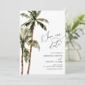 Palm Tree Tropical Island Minimal Beach Save The D Save The Date (Standing Front)
