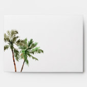 Palm Tree Tropical Island Minimal Beach Wedding Envelope (Front)