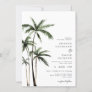 Palm Tree Tropical Island Minimal Beach Wedding In Invitation