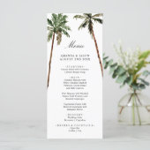 Palm Tree Tropical Island Minimal Beach Wedding Menu (Standing Front)