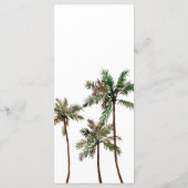 Palm Tree Tropical Island Minimal Beach Wedding Menu (Back)