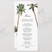 Palm Tree Tropical Island Minimal Beach Wedding Menu (Front/Back)