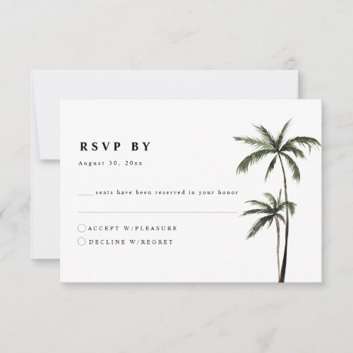 Palm Tree Tropical Island Minimal Beach Wedding