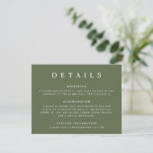 Palm Tree Tropical Minimal Beach Wedding Details Enclosure Card (Standing Front)