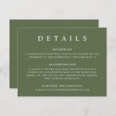 Palm Tree Tropical Minimal Beach Wedding Details Enclosure Card (Front/Back)