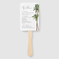 Palm Tree Tropical Minimal Beach Wedding Program