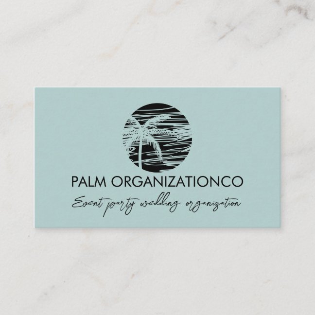 Palm Tree Tropical Minimal Logo Business Card
