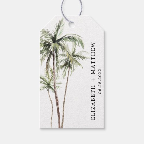 Palm Tree Tropical  Minimal Wedding Favor Tag