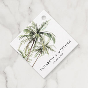 Palm Tree Tropical Minimal Wedding Favor Tag