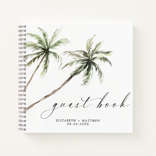 Palm Tree Tropical  Minimal Wedding Guest Book