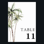 Palm Tree Tropical | Minimal Wedding Table Number<br><div class="desc">Sandy beaches and warm breezes are what this design is all about. Celebrate your tropical wedding theme with our simple,  minimal palm tree design. This design is fully customizable and colors can be swapped to your liking.</div>