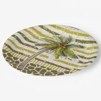 Palm tree paper plates best sale