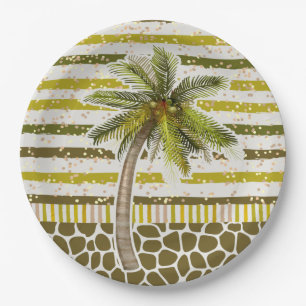 Palm Tree Tropical Paper Plates