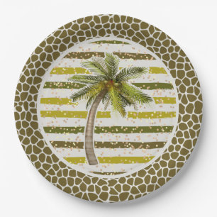 Palm Tree Tropical Paper Plates