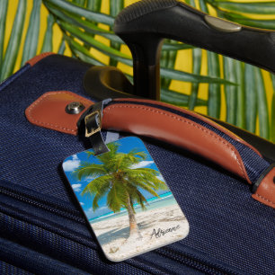 Palm Tree Tropical Paradise Personalized Luggage Tag