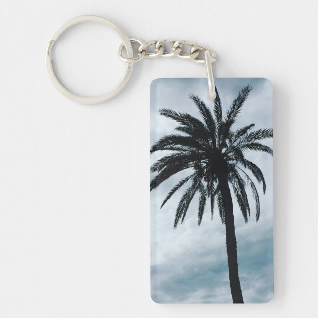 Palm tree tropical photo key ring (Front)