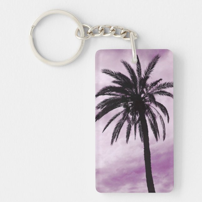 Palm tree tropical photo key ring (Front)