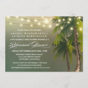Palm Tree Tropical Rehearsal Dinner Invitations