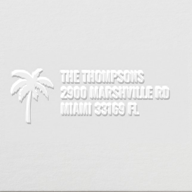 Palm Tree Tropical Return Address Embosser (Design)
