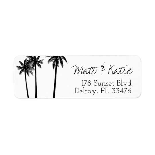 Palm Tree Tropical Return Address Label | Zazzle.com