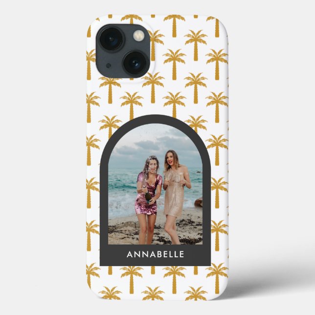 Palm tree tropical summer arch chic mustard photo Case-Mate iPhone case (Back)