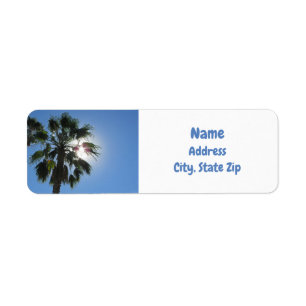 Palm Tree Tropical Sunshine Island Paradise Label