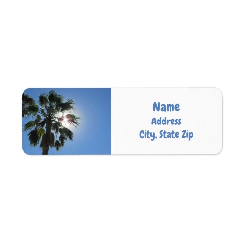 Palm Tree Tropical Sunshine Island Paradise Label