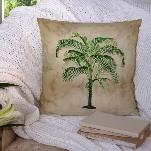 Palm Tree Tropical Vintage  Elegant Throw Pillow