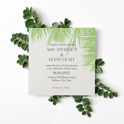 Palm Tree Tropical Wedding Invitation