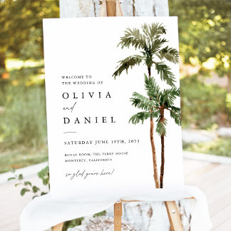 Palm Tree Tropical Welcome Wedding Sign