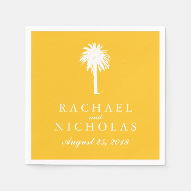 Palm Tree Tropics | Wedding Napkins (Front)